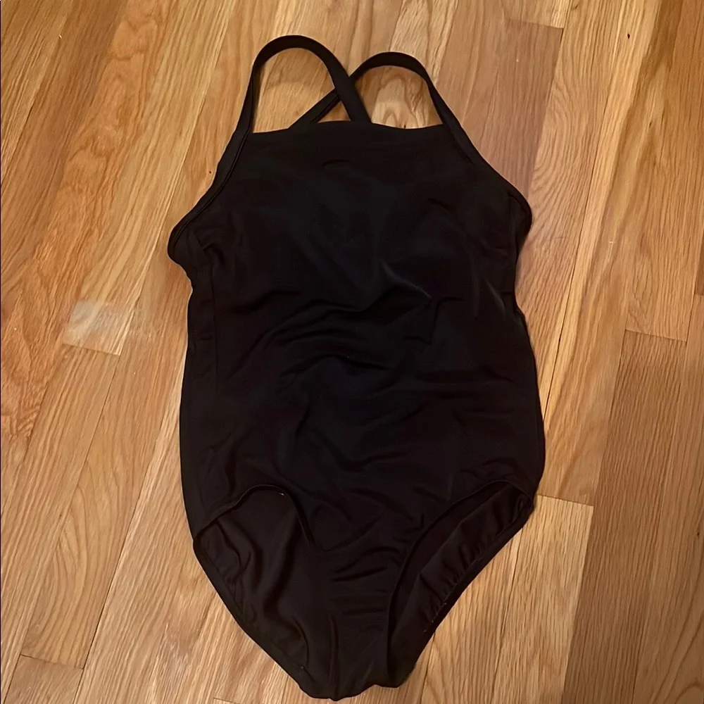 Lands' End Black Women's X-back One Piece Swimsuit‎ size 6 - Picture 3 of 8